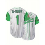 Men'S #1 Striped Baseball Jersey, 100% Polyester V-Neck Short Sleeve T-Shirt with Lettering, Breathable Knit Fabric for Sports & Casual Wear, Loose Fit Button-Up Top for All Seasons
