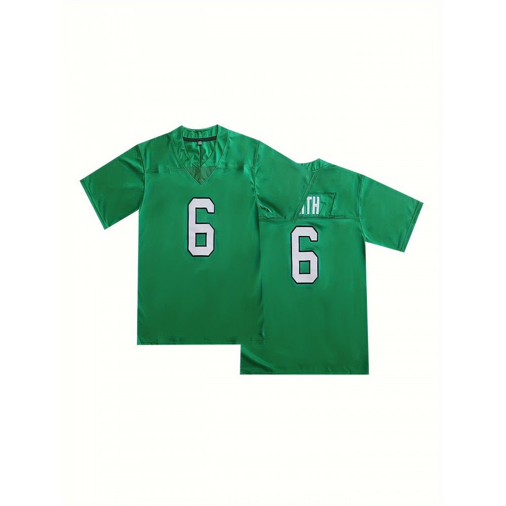Men'S #6 Embroidered V-Neck Rugby Jersey - Breathable Polyester, Short Sleeve, Perfect for Training & Casual Wear, Ideal for Outdoor Activities, Running & Sports - Machine Washable Men'S #6 Embroidered V-Neck Rugby Jersey - Breathable Polyester, Short Sleeve, Perfect for Training & Casual Wear, Ideal for Outdoor Activities, Running & Sports - Machine Washable