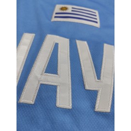 Men'S URUGUAY Embroidery Football Jersey T-shirt - Breathable V-Neck Pullover Short Sleeve Uniform for Soccer Training, Competition, Perfect for Party Events