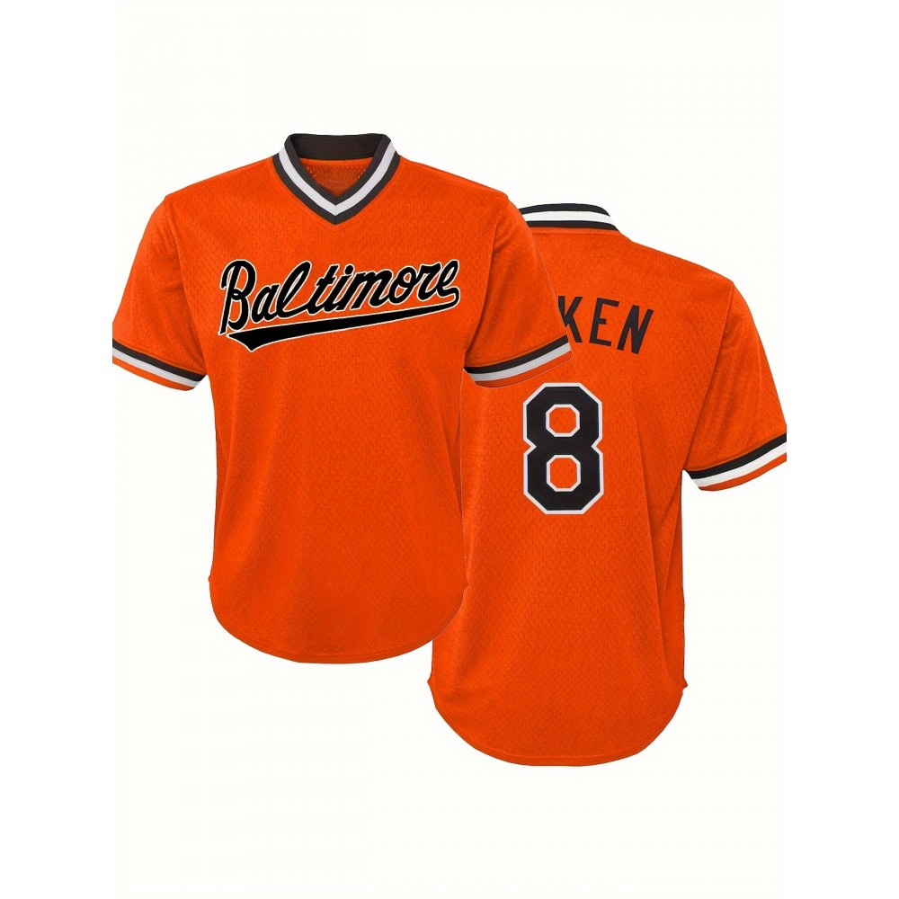 Men's Baseball Jersey T-shirt, Match Party Training Short Sleeve Top for Males Men's Baseball Jersey T-shirt, Match Party Training Short Sleeve Top for Males
