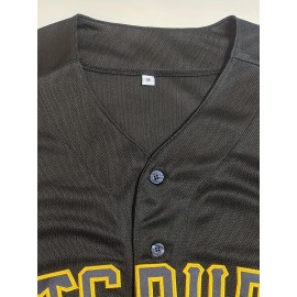 Men'S PITTSBURGH #21 Black Baseball Jersey, Classic Retro Letter Embroidery Design Breathable Short Sleeve T-Shirt for Training Competition