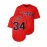Men'S #34 Red Embroidered Baseball Jersey