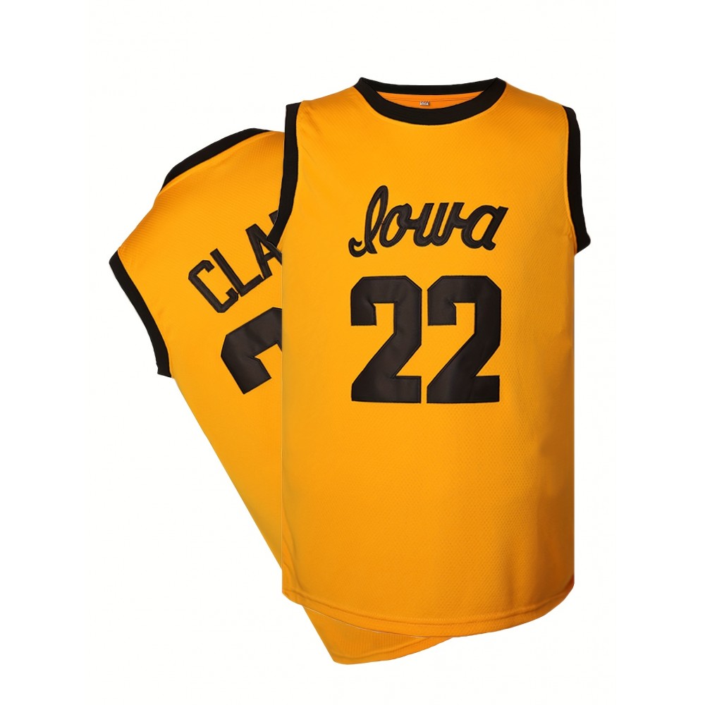 Stitched 22 Yellow Basketball Sports Jersey, Sleeveless Basketball Jersey Stitched 22 Yellow Basketball Sports Jersey, Sleeveless Basketball Jersey