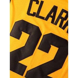 Stitched 22 Yellow Basketball Sports Jersey, Sleeveless Basketball Jersey