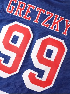 Men's #99 Blue Ice Hockey Jersey - Breathable Vintage Embroidered V-Neck Captain's Jersey with Striped Accents, Loose Fit for Sports, Casual & Outdoor Wear | All-Season Comfort, Machine Washable, Sports Comfort Clothing, Embroidered Detailing