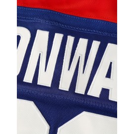 Men's #96 Blue & Red USA Hockey Jersey - V-Neck, Long Sleeve,, Lightweight Polyester Captain's Sweatshirt with Striped Accents for Team Sports, Casual Wear & More