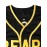 Men's #3 Black Baseball Jersey with Yellow & White Stripes - 