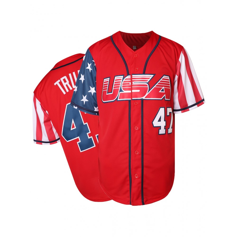 Men'S #47 USA Embroidered Baseball Jersey Men'S #47 USA Embroidered Baseball Jersey
