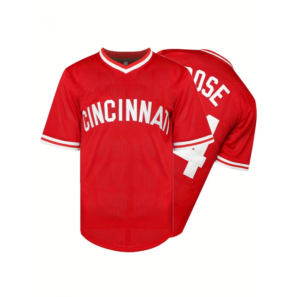 Men's #14 Red Embroidered Baseball Jersey Men's #14 Red Embroidered Baseball Jersey