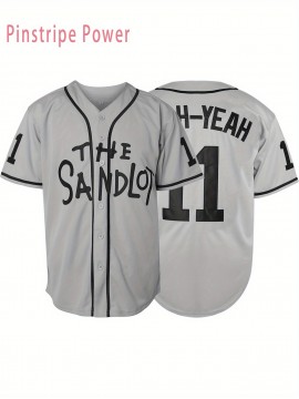 Men'S V-neck Baseball Jersey # 11 Gray Embroidered Breathable Lightweight, Perfect For Training And Casual Wear Size S-3XL