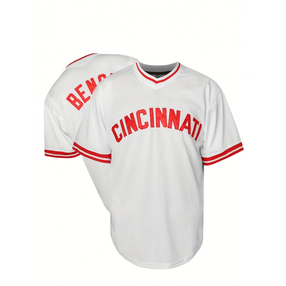 Men's #5 White Embroidered Baseball Jersey Men's #5 White Embroidered Baseball Jersey