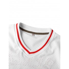 Men's #5 White Embroidered Baseball Jersey