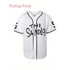 Men'S # 5 White Baseball Jersey With Polyester Fiber V-neck, Perfect For Sports Training And Casual Wear S-3XL