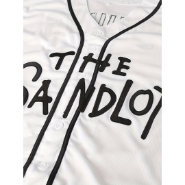 Men'S # 5 White Baseball Jersey With Polyester Fiber V-neck, Perfect For Sports Training And Casual Wear S-3XL