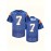 1pc Men'S #7 Blue V-Neck American Football Jersey - Polyester Knit Sports Top with Slight Stretch, Embroidered, Loose Fit for Training, Casual & Outdoor Activities - Universal Fit for Teens & Adults