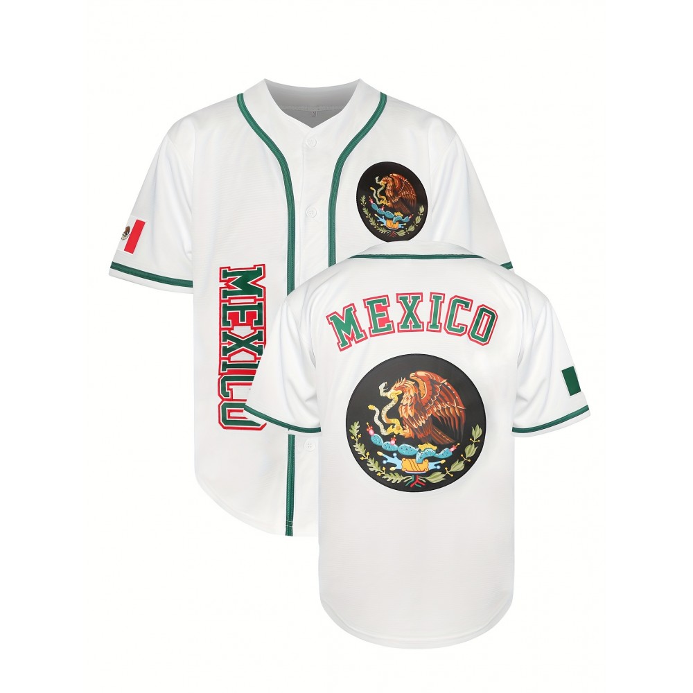 Men'S Mexico Embroidered Baseball Jersey Men'S Mexico Embroidered Baseball Jersey