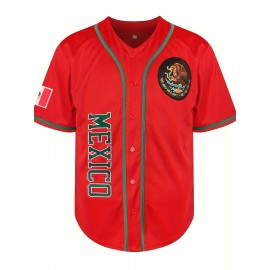 Men'S Mexico Embroidered Baseball Jersey