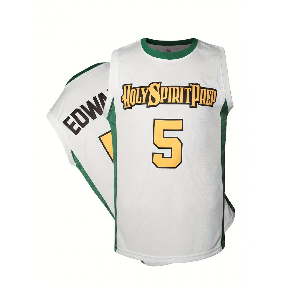 All Stitched 5 White Basketball Jersey All Stitched 5 White Basketball Jersey
