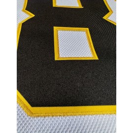 Men's Size 18 White Ice Hockey Jersey, Vintage Classic Embroidery, Breathable Pullover Sports Shirt, V-neck, Polyester, Sporty Style