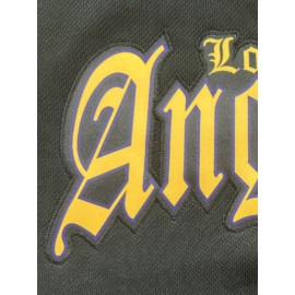 Men's Black #24 Baseball Jersey - Breathable Button-Up V-Neck Loose Fit with Classic Letter Embroidery, All-Season Training & Game Shirt for Men & Youths, Machine Washable Sportswear, Casual Streetwear | Sporty Look | Comfortable Fit