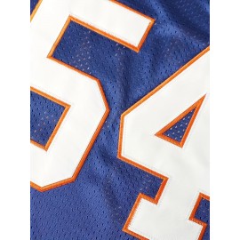 1pc Men'S Polyester V-Neck American Football Jersey - Loose Fit Short Sleeve Sports Shirt with Embroidered #54 & CASTLE, Knit Fabric for Casual, Training, Hiking & Outdoor Activities, Universal Fit for Teens & Adults