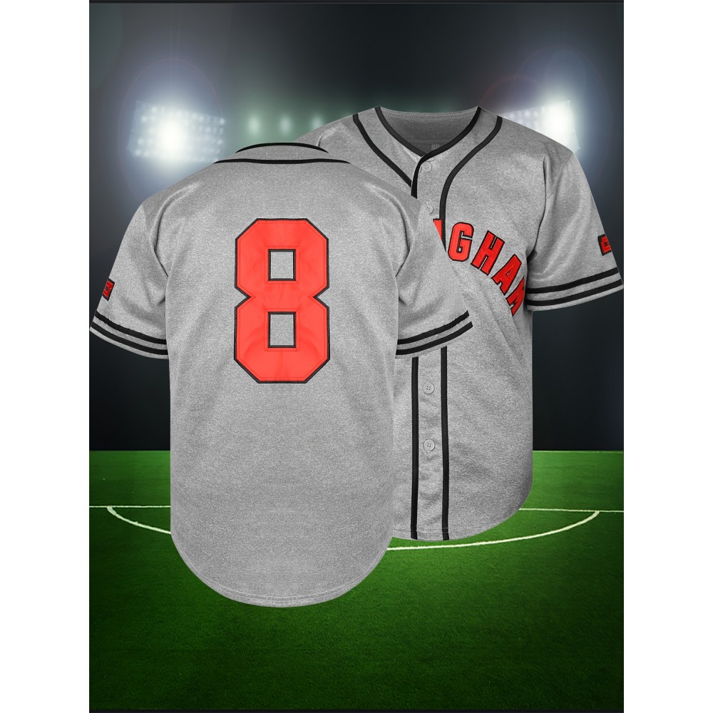 Men'S Baseball Jersey, Sports Training Jersey, Gray Breathable And Comfortable Shirt S-3XL Men'S Baseball Jersey, Sports Training Jersey, Gray Breathable And Comfortable Shirt S-3XL