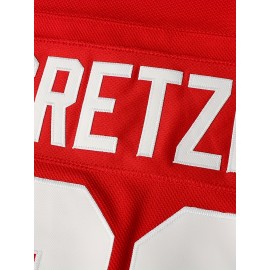 Men'S Breathable Ice Hockey Jersey, Classic Letter & Number 99 Embroidery Sports Uniform For Training & Competition