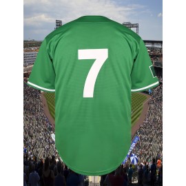 7 Men'S Baseball Jacket Green Mexico Sports Training S-3XL