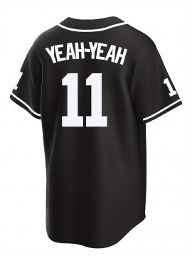 Men's Black #11 Baseball Jersey - 