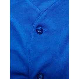 Letter And Number 50 Embroidery, Men'S Short Sleeve V-neck Baseball Jersey, Comfy Top For Training And Competition