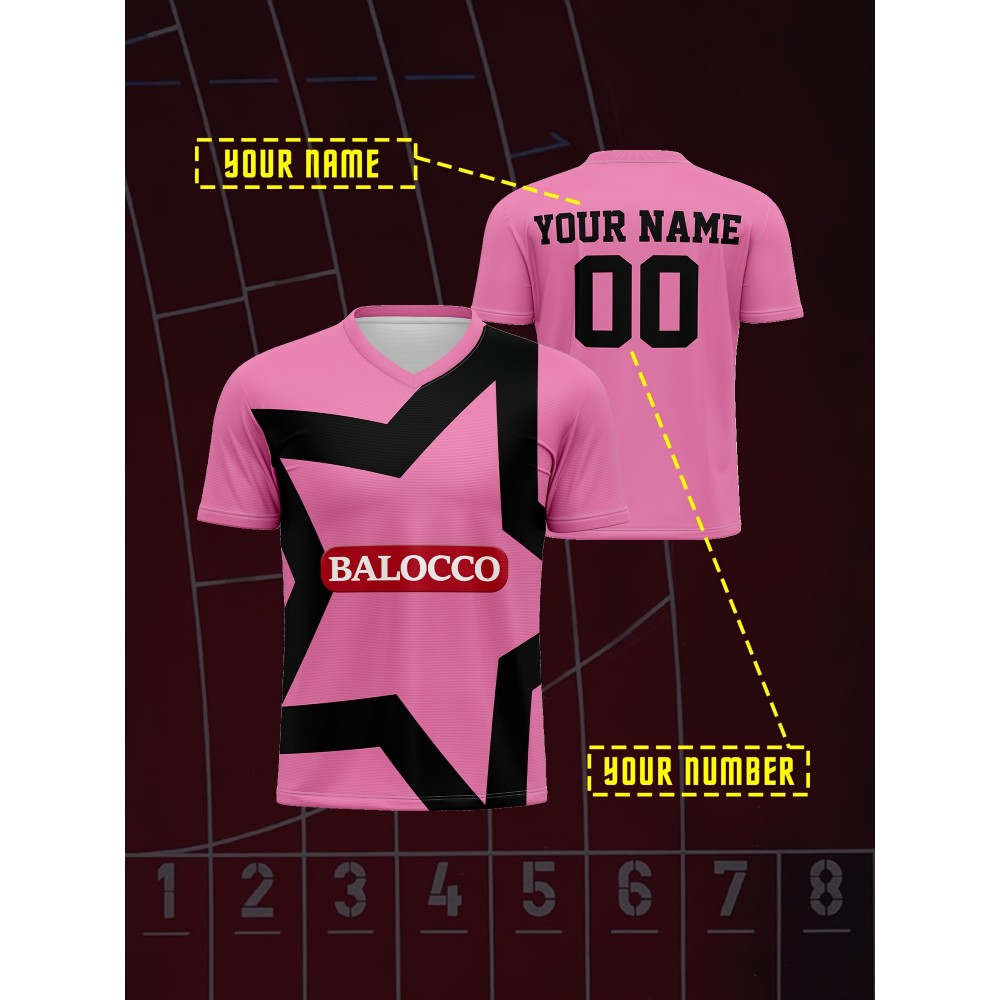 Customizable Youngsters' Soccer Jersey - Pink and Black V-Neck Sports Top with Personalized Name & Number, Comfortable Polyester, Ideal for Outdoor Activities & Training, Custom Sports Top|Vneck Jersey|Comfortable Fit Customizable Youngsters' Soccer Jersey - Pink and Black V-Neck Sports Top with Personalized Name & Number, Comfortable Polyester, Ideal for Outdoor Activities & Training, Custom Sports Top|Vneck Jersey|Comfortable Fit