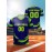 [Customizable Jersey] Personalized Comfortable Polyester Youngsters' V-Neck Football Jersey | Customizable Name & Number, Ideal for Sports & Outdoor Activities, Machine Washable - Blue with Yellow Accents, Youth Football Accessories
