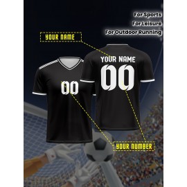 [Custom Football Shirt] 2024 Comfortable V-neck Children's Football Shirt Tops | Custom Name and Number, Sports Leisure Outdoor Running