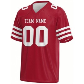 Custom Plus-Size Women's Football Jersey - Personalized Team Name & Number, Vibrant Teal V-Neck Summer Sportswear, Breathable Athletic Top for Sports Meetings, Travel Photo Shoots