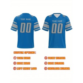 Custom Plus-Size Women's Football Jersey - Personalized Team Name & Number, Vibrant Teal V-Neck Summer Sportswear, Breathable Athletic Top for Sports Meetings, Travel Photo Shoots