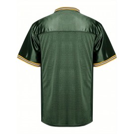 Customizable Football Jersey - Personalized Team & Number, V-Neck Short Sleeve, Breathable Fabric, Perfect for Sports & Casual Wear, Summer Sports Apparel, Sporty Clothing, Comfortable Fit