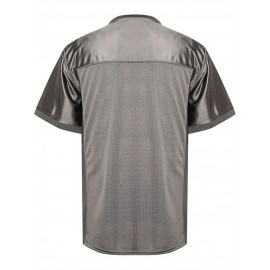 Customizable Football Jersey - Personalized Team & Number, V-Neck Short Sleeve, Breathable Fabric, Perfect for Sports & Casual Wear, Summer Sports Apparel, Sporty Clothing, Comfortable Fit