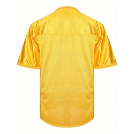 Customizable Football Jersey - Personalized Team & Number, V-Neck Short Sleeve, Breathable Fabric, Perfect for Sports & Casual Wear, Summer Sports Apparel, Sporty Clothing, Comfortable Fit