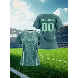 Personalized Women'S Plus Size Soccer Jersey - Custom Name & Number, Black with White Floral Design, Breathable Summer Sports T-Shirt for Casual or Team Wear, Soccer Shirts, Team Uniform, Detailed Print, Quality Print Shirt