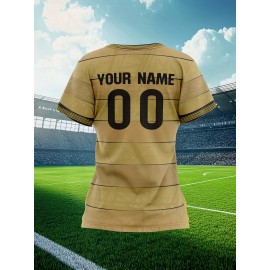 Customizable Women'S Soccer Jersey - Personalized Team & Number, Breathable Quick-Dry Athletic Shirt for Training, Fitness, and Casual Wear, Blue & White Striped Design with YASUDA Logo, Soccer Accessories, PLUS SIZE