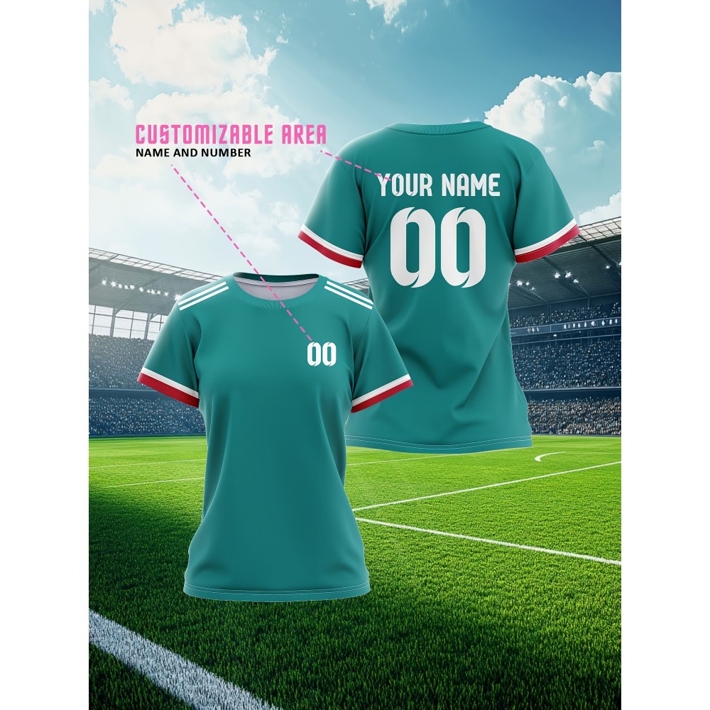 Customized large-sized football jerseys for women, personalized names and numbers, comfortable fit, soft fabric for outdoor sports Customized large-sized football jerseys for women, personalized names and numbers, comfortable fit, soft fabric for outdoor sports