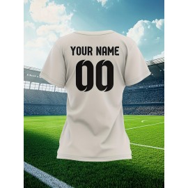Customized large-sized football jerseys for women, personalized names and numbers, comfortable fit, soft fabric for outdoor sports