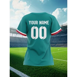 Customized large-sized football jerseys for women, personalized names and numbers, comfortable fit, soft fabric for outdoor sports
