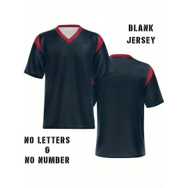 Women's Custom Football Jersey - Personalized Soccer-like sportswear, V-Neck Non-Stretch Tee, Team & Number Customization, Dark Green & Black Color Block for Football, Soccer, Casual Sports - Plus-Size Athletic Shirt, Comfortable Fit