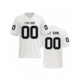 Women's Custom Football Jersey - Personalized Soccer-like sportswear, V-Neck Non-Stretch Tee, Team & Number Customization, Dark Green & Black Color Block for Football, Soccer, Casual Sports - Plus-Size Athletic Shirt, Comfortable Fit