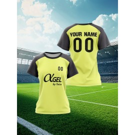 Customizable Women'S Plus Size Football Jersey - Soft & Breathable, Personalized Name & Number, Black with Red Accents, Perfect for Training, Sports Events & Casual Wear, Sports Event Apparel | Customizable Jersey | Comfortable Fit, Football Shirts