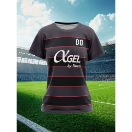 Customizable Women'S Plus Size Football Jersey - Soft & Breathable, Personalized Name & Number, Black with Red Accents, Perfect for Training, Sports Events & Casual Wear, Sports Event Apparel | Customizable Jersey | Comfortable Fit, Football Shirts