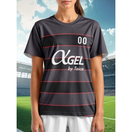 Customizable Women'S Plus Size Football Jersey - Soft & Breathable, Personalized Name & Number, Black with Red Accents, Perfect for Training, Sports Events & Casual Wear, Sports Event Apparel | Customizable Jersey | Comfortable Fit, Football Shirts