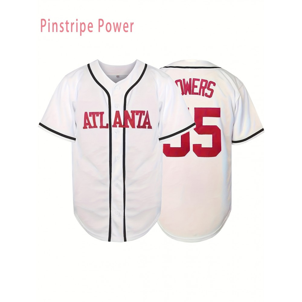 Men'S Casual # 55 White Baseball Shirt V-neck Loose Fit Machine Washable Suitable For Training Teams, Sports And Daily Wear Size S-3XL Men'S Casual # 55 White Baseball Shirt V-neck Loose Fit Machine Washable Suitable For Training Teams, Sports And Daily Wear Size S-3XL