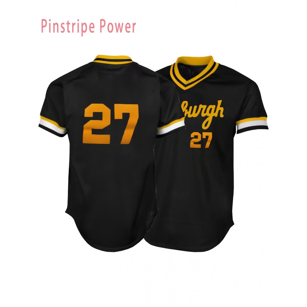 Men'S # 27 Black Retro Baseball Shirt - Breathable And Comfortable Polyester Fiber V-Neck Button Sports Shirt S-3XL Perfect For Team Training And Casual Wearing Men'S # 27 Black Retro Baseball Shirt - Breathable And Comfortable Polyester Fiber V-Neck Button Sports Shirt S-3XL Perfect For Team Training And Casual Wearing